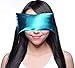 Happy Wraps Lavender Eye Pillow - Weighted Hot Cold Aromatherapy Lavender Eye Pillows for Yoga Sleeping Migraines Pain Stress Relief - Gifts for Christmas, Employees, Women - Free Eye Mask - Teal