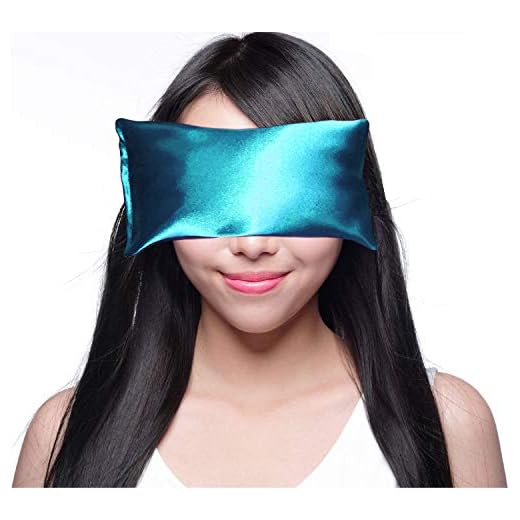 Happy Wraps Lavender Eye Pillow and Free Sleep Mask - Hot Cold Aromatherapy during Yoga, Sleeping, Stress, Relaxation. Gifts for Women, Nurses, Doctors, Coworkers, Christmas - AuqaBlue