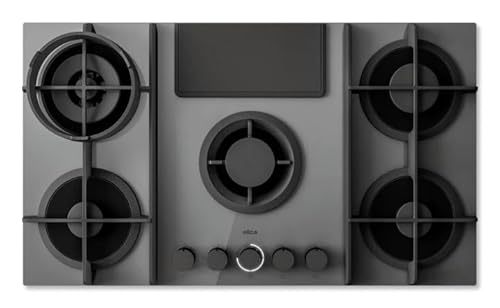 Elica PRF0196343, Piano cottura a gas con cappa aspirante integrata NIKOLATESLA FLAME EVO GR/A/88, Grey
