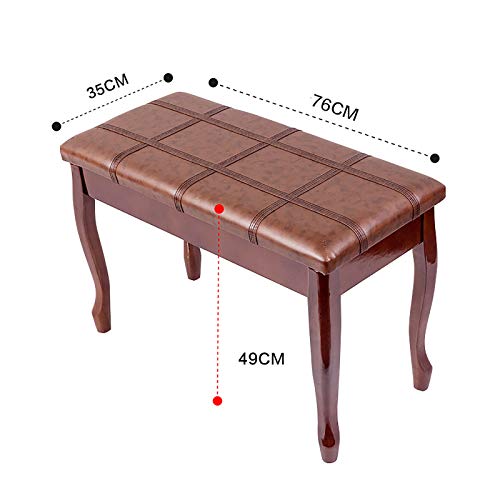 Banc de piano tabouret en cuir taille duo robuste avec rangement