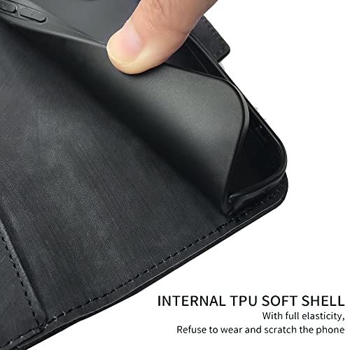 Furiet Compatible With Samsung Galaxy S5 Wallet Case And Wrist Strap Lanyard Leather Flip Card Holder Stand Accessories Phone Cover For Glaxay S 5 Neo Gaxaly 5S Galaxies Gs5 G900A G900T Men Black #TOP3