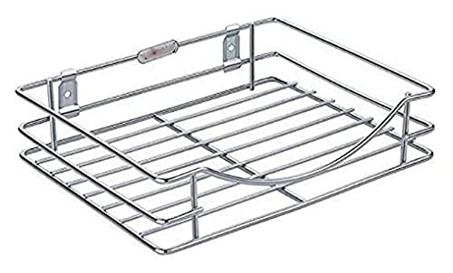 agri Multipurpose Stainless Steel Bathroom Shelves for Shampoo, Perfume Bottle Rack Holder (30 * 23 * 4 cm) Plat Dish and Many More