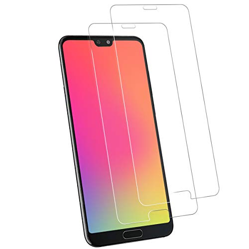 Image of FQQLX P20 Pro Screen Protector (2 Pack), [No-Bubble] [Ultra Clear] [Scratch Resistance] [Easy-install] Tempered Glass for Huawei P20 Pro