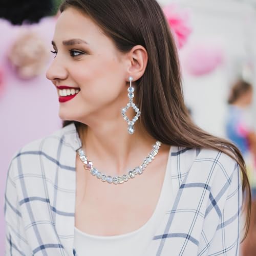 636Pcs Glass Beads for Jewelry Making, Assorted Crystal Beads with Loose Beads for Bracelet Earring Necklace Suncatchers DIY Crafts Jewelry Making Valentine's Day Birthday Gift, AB Color