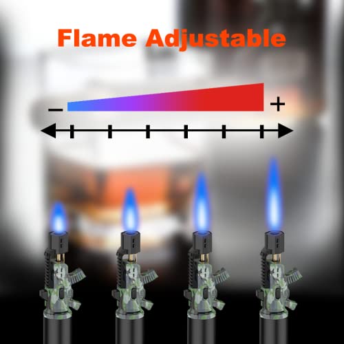 JETPRO Torch Lighter One-Hand Operation Kitchen Cooking Torch with Adjustable Flame (Butane Gas Not Included) (Camouflage)