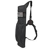 KRATARC Archery Multi-Function Heavy Duty Back Arrow Quiver with Molle System Shoulder Hanged Target Shooting Quiver for Arrows (Black- for Right-Handed)