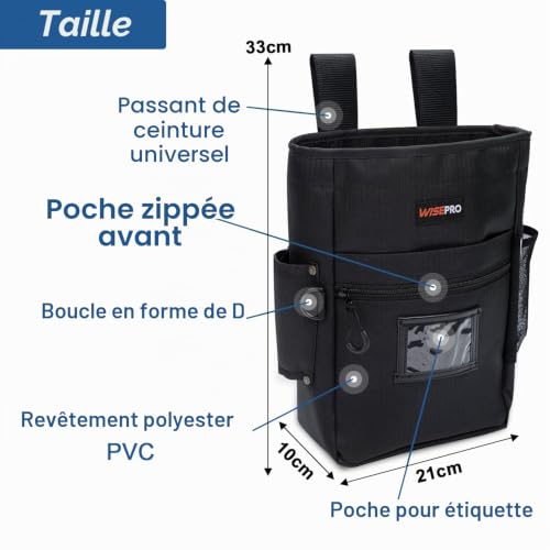 WISEPRO Sac de détection de métaux - Sac de détection de métaux - Sac banane avec poches et étui pour PinPointer - Drop Pouch pour accessoires et trouvailles, convient pour ceinture – vue 2