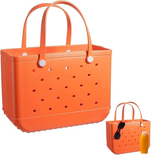 Tote Bag - Waterproof Washable Rubber Tote Bag With Holes,Beach Pool Sports Gym Shopping(04,37 * 31 * 13.5cm)2