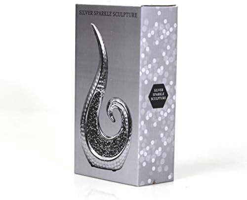 The Leonardo Collection Stylish Silver Swirl Textured Diamonte Bling Decorative Sculpture Ornament Gift