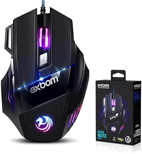 Mouse Gamer Anúbis 7 Botões 3200 DPI Ajustável LED RGB Alta Preci...