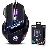 Mouse Gamer Anúbis 7 Botões 32000 DPI Ajustável LED RGB Alta Precisão e Velocidade Jogos Trabalho Estudos Cabo Reforçado Super Rápido Ergonômico Antideslizante Clique Duplo Premium - Preto