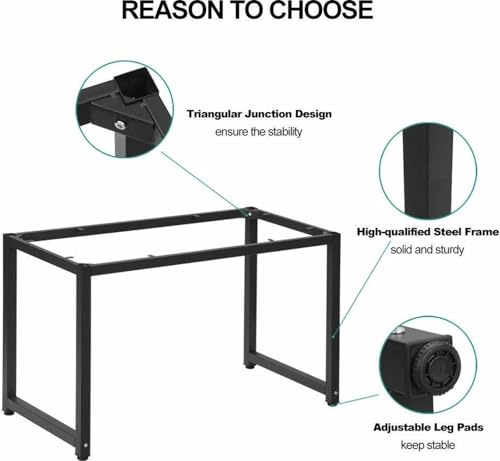 Image of Solid Wood Table Top with Iron /Metal Leg & Elegent Color Working /Writing Desk /Study Desk /Office Desk /Kids Study Table for Study Room | Office | Library | Kids Room |