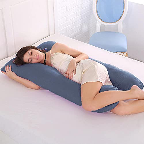 10ft Comfort U Shape Pillow & Cover Full Total Body Pregnancy Maternity Support U Pillow + Charcoal Cover