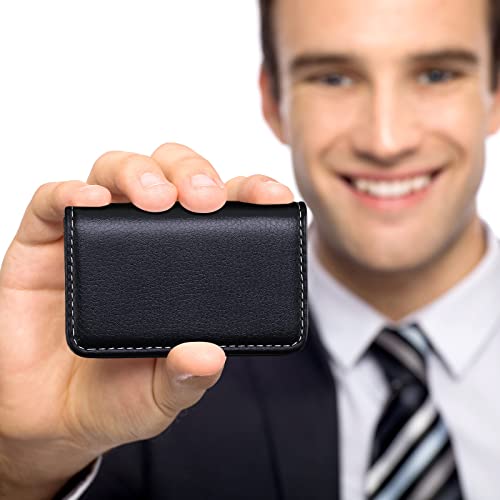 3 Pcs Business Card Holder Pu Leather Business Card Wallet Pocket Business Card Case Presentation Cards Holder Leather Notecard Holder Slim Name Card Holder With Magnetic Shut For Men Women Office #TOP4