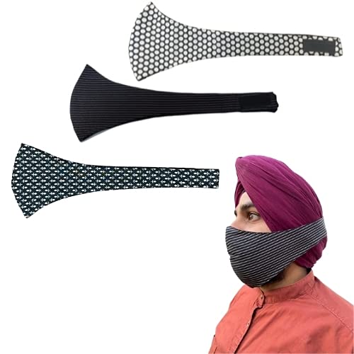 Shaila's Couture Cotton Thata Face Masks for Turban wearers, PACK OF 3 - Super Soft, Washable, Reusable