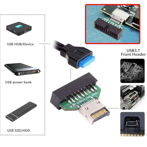 chenyang Adaptador USB 3.2 Tipo E a USB 3.0 19Pin miniatura 6