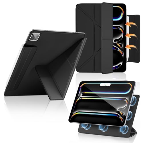 DAORANGE Coque Magnétique iPad Pro 11 M5/M4 (2025/2024) – Étui Fin avec Veille/Réveil Automatique et Support Multi-Angles, Noir