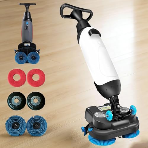 DHMYYXGS Barredora Industrial Suelo, Lavadora Pisos,Cepillo Doble Ajustable & 240 RPM,1200 M²/H Cobertura,para Pisos Industriales & Comerciales, Resistente White