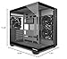 MUSETEX ATX PC Case, 3 x 120mm Fans Pre-Installed, 360MM RAD Support, 270° Full View Tempered Glass Gaming PC Case with Type-C, Mid Tower ATX Computer Case, Black, Y6