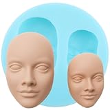 YABONAN Human Face Silicone Molds Face Chocolate Fondant Mold for Cake Decorating Cupcake Topper Candy Gum Paste Polymer Clay