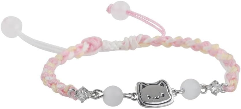 OIDIMS Cute Puppy Cat Matching Bracelet for Women Kawaii Animal Handmade Wristband Adjustable Promise Bracelets Fashion Valentine's Friendship Jewelry for Best Friends Sister Dog Pet Lover