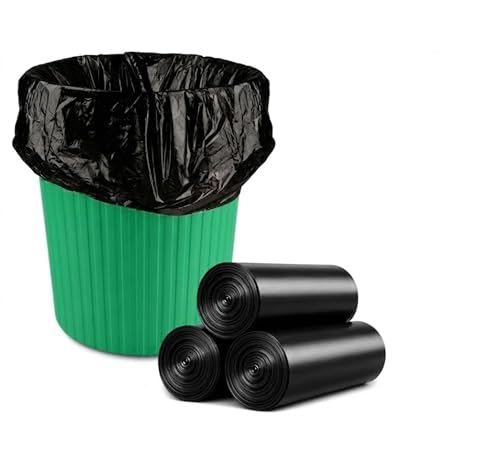 Image of Small Black Garbage Bags 17x19 Inch Trash Bags for Dry & Wet Waste, 90 Bags (3 Roll)