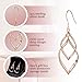 Sterling Silver Dangle Earrings for Women, 14k Gold Plated Double Linear Drop Statement Earrings Anniversary Birthday Gifts for Women(Rose Glod)