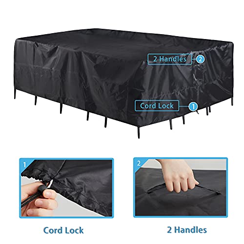 Alster Patio Table Covers Waterproof For 4-6 Seat, Outdoor Furniture Covers(90" L X 63" W X 30" H), Rain Snow Dust Wind-Proof #TOP2