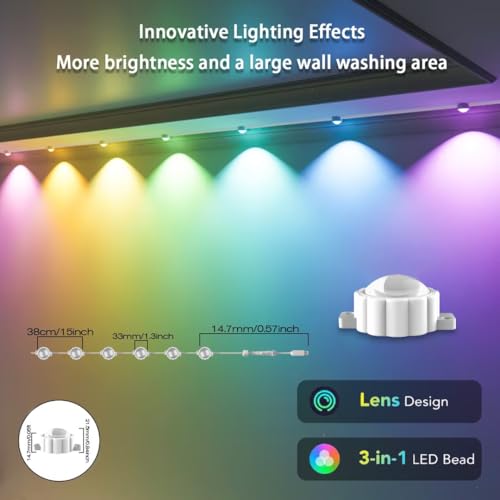 Takilar Smart Outdoor Christmas Lights, 36 LED, 54 Scene Modes, IP68 Waterproof, Compatible with Alexa & Google Assistant (52 Ft) — view 4