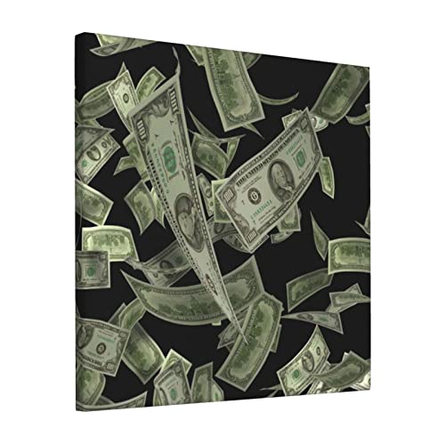 Impression sur toile dollar 30,5 cm sans cadre, texture premium pour déco murale