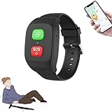Braccialetto SOS per anziani con rilevamento cadute, orologio intelligente con allarme caduta per anziani, braccialetto di sicurezza GPS per anziani, localizzatore con pulsante di emergenza e chiamate