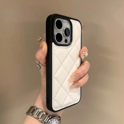 Étui en cuir de luxe motif lingge élégant pour iPhone 13 antichoc