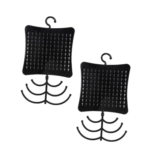 VERDANVERSE 2 piezas Soporte de Joyería de Pared PC Negro Organizador Colgante para Anillos Pendientes y Llaves Montaje Mural para Hogar y Tienda