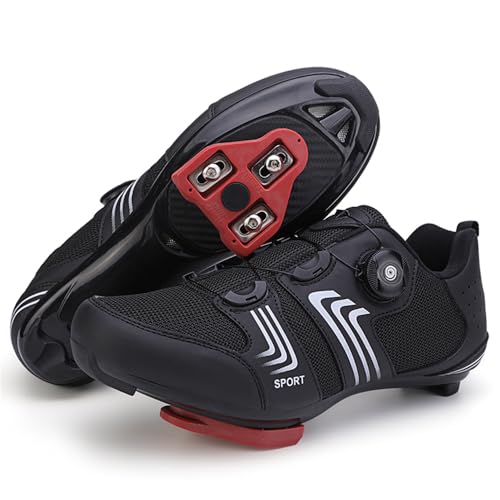Hixingo - Hixingo Chaussures de Cyclisme Homme Femme Route VTT Chaussures de Vélo Unisexe Chaussures Road Mountain SPD/SPD-SL Compatible Chaussures de Cyclisme de Vélo Chaussures d'équitation, Noir , 29 EU