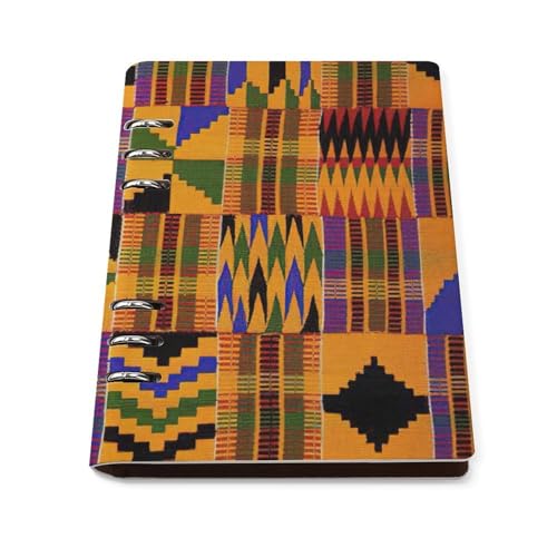 Carnet A5 rechargeable en cuir au motif africain avec reliure organiseur robuste