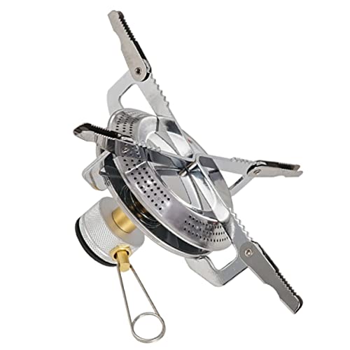 Toddmomy Estufa portátil carbón parilla plegable suministro para acampar quemador de gas portatil suministros de barbacoa suministros para acampar al aire libre Acero inoxidable Plata