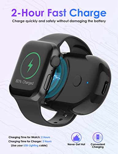 Paolimax Portable Wireless Charger For Apple Watch, Iwatch Charger【Upgraded Version】 1100Mah Smart Keychain Power Bank, Portable Magnetic Iwatch Charger For Apple Watch Series 7/6/5/4/3/2/Se/Nike #TOP4