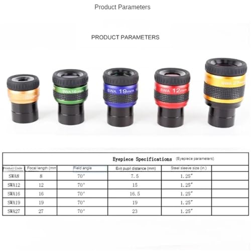 Ocular acromatico de 1.25 pulgadas con campo ancho de 70 grados para mayor nitidez celeste 3