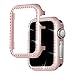 Falandi for Apple Watch Case 44mm, Series 4 Apple Watch Face Case with Bling Crystal Diamonds Plate iWatch Case Cover Protective Frame for Apple Watch 42mm Series 3/2/1 (Rose Gold-Diamond, 44mm)
