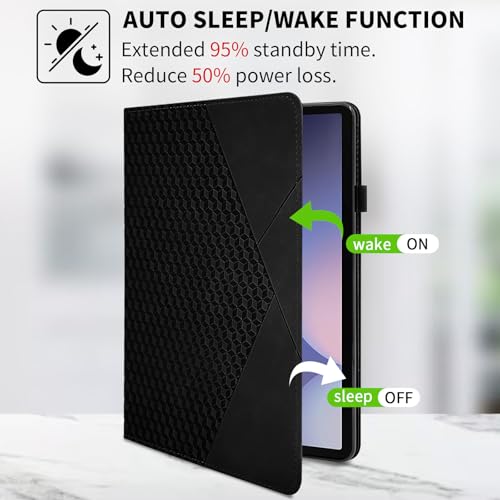 Kitzomi Case for Samsung Galaxy Tab S10 Plus 2024/ S9 FE Plus 5G 12.4 Inch 2023 with Pocket 360° Rotating Multi-Angle Stand Cover Auto Wake/Sleep PU Leather Business Folio Protective Cases, Black by Kitzomi - Used condition - Image 5