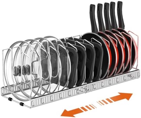 Housolution Rangement Poele et Casserole, Range Couvercle avec 14