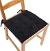 Big Hippo Coussin Carré de Chaise Extérieur/Intérieur, Coussin de Salle à Manger, Coussin de Chaise Cuisine Jardin Bureau, Surface en Velours, Confortable, Antiderapant, Noir