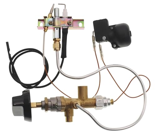 PAHQER Space Heater Universal Replacement Parts Propane Fire Pit Heater Pilot Burner Assembly Parts Valve Kit, Connecting Tubes,Tilt Switch and Safety Device Ignition Component Pilot Kit