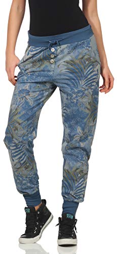 Malito Pantalón Boyfriend Baggy Aladin Bombacho Sudadera Twist 83728 Mujer Talla Única (Color de Tejano)