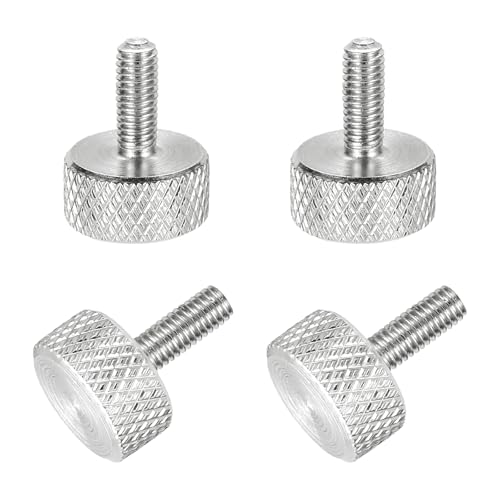 MECCANIXITY 4 Pcs M3x8mm Flat Head Knurled Thumb Screws, 304 Stainless Steel Fully Threaded Thumbscrew Bolts Fasteners for PC Computer Cases Graphics Card, Silver