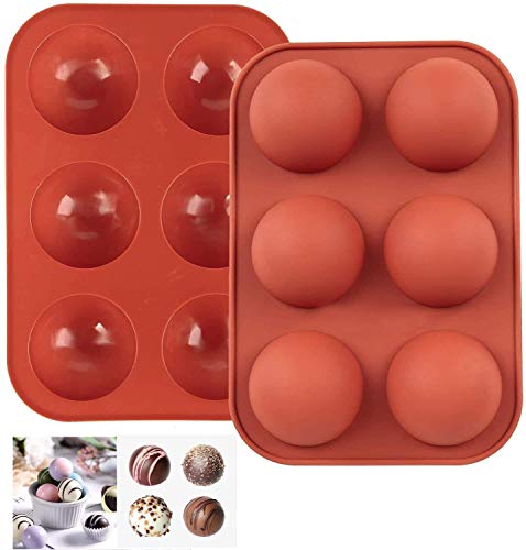 2 Packs Medium Semi Sphere Silicone Mold, Half Sphere Silicone Baking Molds for Making Chocolate, Cake, Jelly, Dome Mousse