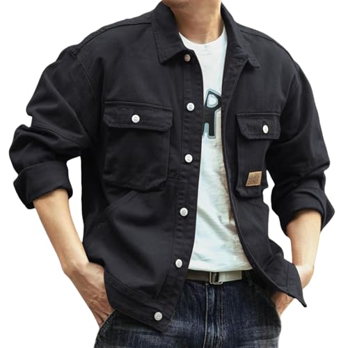 Chemises manteaux western denim pour homme veste de camionneur