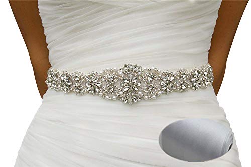 Silver Crystal Sashes for Wedding Silver Wedding Bridal Belt Braided Rhinestone Sash