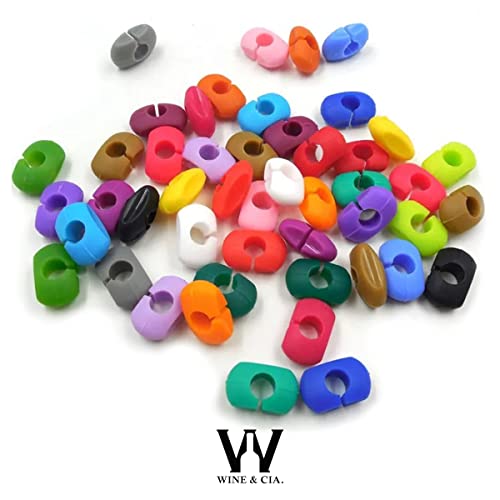 Kit com 12 Marcadores de Silicone P/Taça de Vinho Champanhe