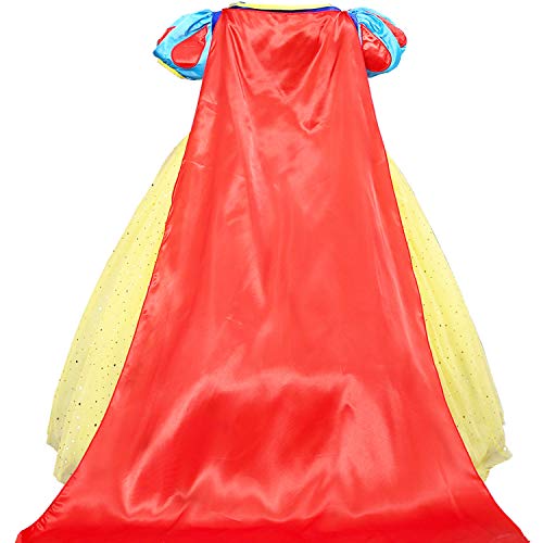 BanKids Princess Dress for Girls Costume Snow Costume with Accessories 2T 3T(100CM,E70SnowWhite) - Thumbnail 2